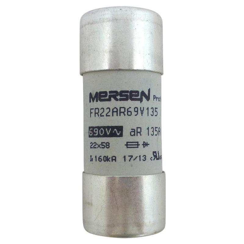 Mersen - Zylindrische Sicherung Sicherungseinsatz FR22AR69V135 22x58 AC690V 135A − 10 Stück