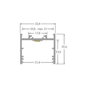 Brumberg Leuchten - Mechanisches Zubehör/Ersatzteile für Leuchten LED-Anbauprofil 53606080 2m, schwarz