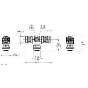 Turck - Passiver Sensor-/Aktor-Verteiler (mit Leitung) Zweifachverteiler VT2-FKM5-FKM5-FSM5
