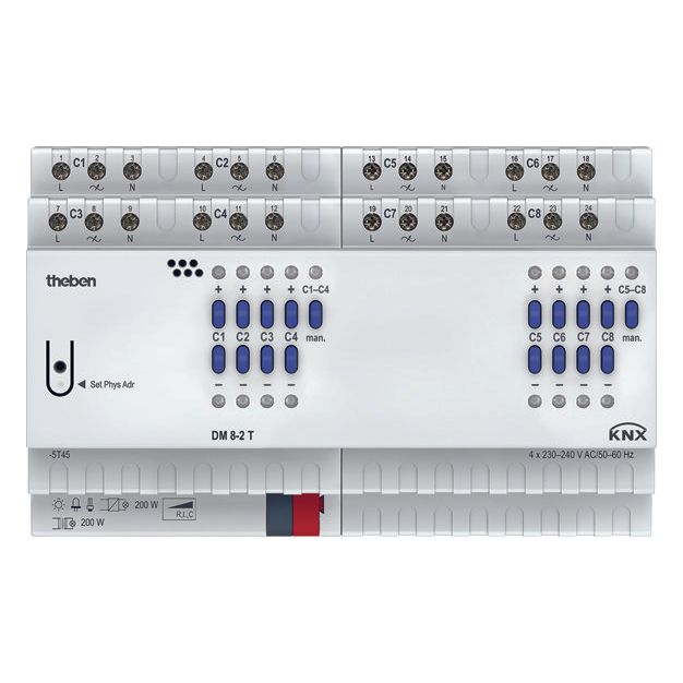 Theben - Bussystem-Dimmaktor Dimmaktor DM 8-2 T KNX 8-fach