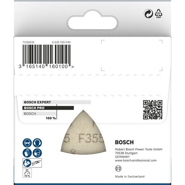 Bosch - Schleifpapier/Schleifvlies PRO F355 Schleifblatt, 93 2608605192 mm, G80, 5-tlg