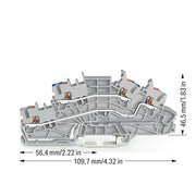WAGO - Installations-Etagenklemme Installationsetagenklemme 2203-6649 2,5 mm² mit Drücker − 50 Stück