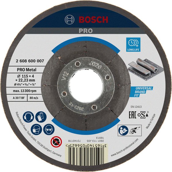 Bosch - Trenn-/Schleifscheibe PRO Metal Gebundene 2608600007 Schleifscheibe 115 x − 10 Stück