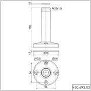 Werma - Zubehör/Ersatzteile für optische/akustische Signalgeräte Fuß mit integriertem Rohr 96069303