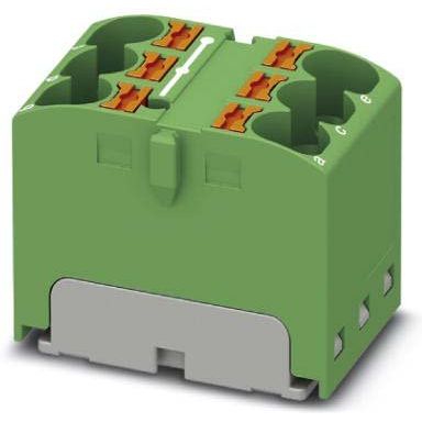 Phoenix Contact - Durchgangs-Reihenklemme Verteilerblock PTFIX 6X4 GN 6p, 0,2-6qmm, grün − 10 Stück