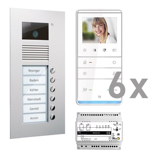 TCS Tür Control - Türsprech-Set Videosprechanlgenset color PVU17060-0010 6 Tasten UP,Freispr