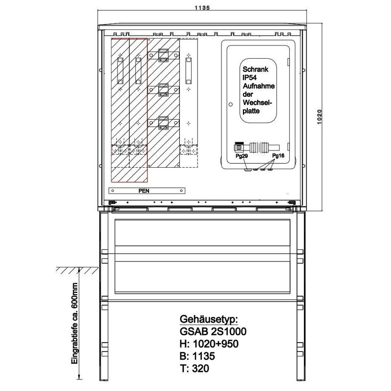 GSAB Elektrotechnik - Sicherungskasten Wandlermessung 24.W400.001 STW Bonn 400A
