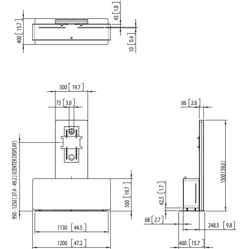 Vogels - Zubehör/Ersatzteile für Unterhaltungselektronik Videokonferenzmöbel PVF4112 ws ohne VESA-Adapter