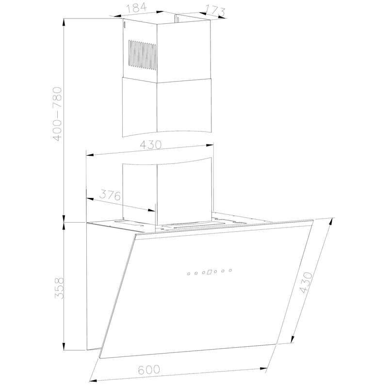Amica - Dunstabzugshaube Kaminhaube KHF 664 730 S HC HoodConnect Pro,60cm