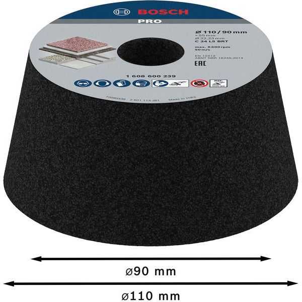 Bosch - Trenn-/Schleifscheibe PRO Stone Konischer 1608600239 Schleiftopf 90 x 110
