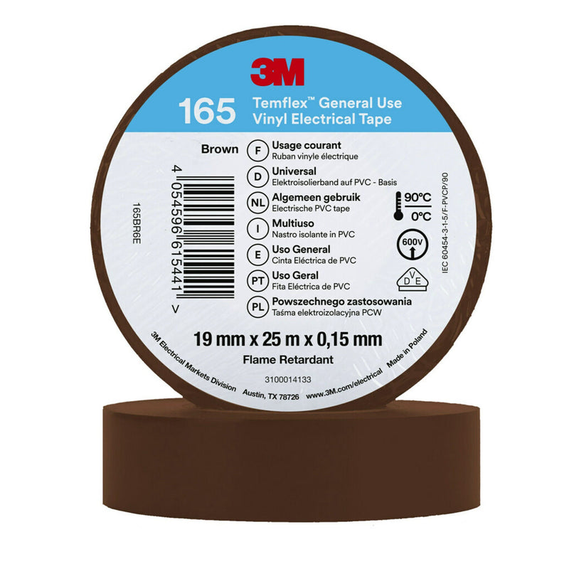 3M - Klebeband PVC Elektro-Isolierband Temflex165 brau19X25 165BR6E