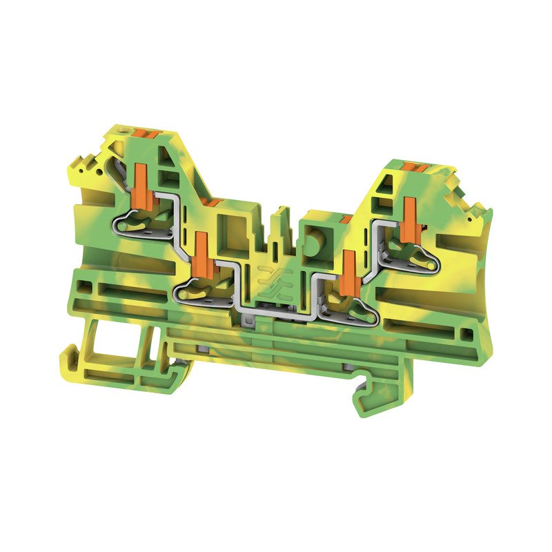 Weidmüller - Schutzleiter-Reihenklemme Klemme AL4C 2.5 PE PUSH IN, 2.5 mm² − 50 Stück
