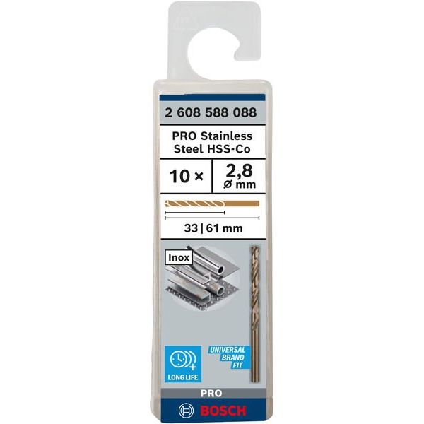 Bosch - Bohrer PRO Stainless Steel HSS-Co 2608588088 Spiralbohrer 2,8 x