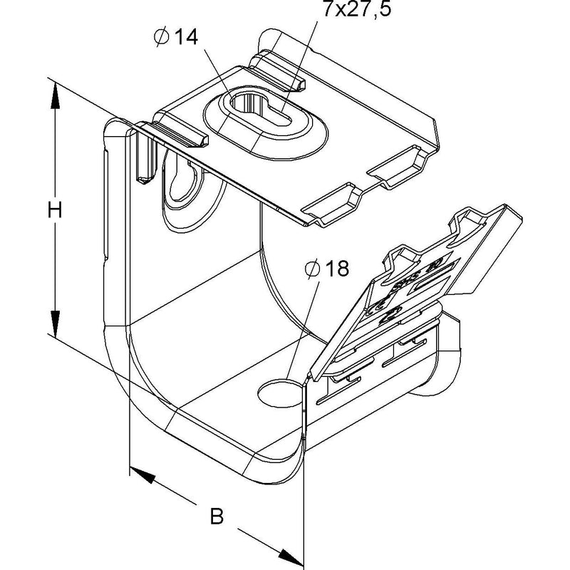 Niedax - Sammelhalterung Sammelhalter SHS 80 S h=114,5mm, b=90mm