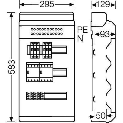 Hensel - Verteilerschrank für Energieversorgung Ladeverteiler KV EV 11kW 2100 f.2 Ladep. a 11kW