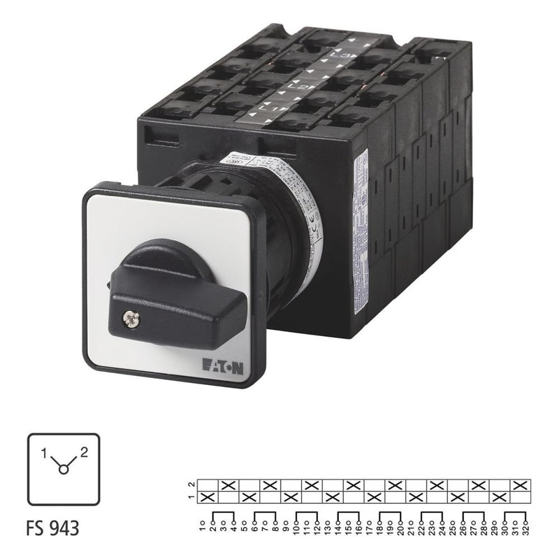 Eaton - Lastschalter Umschalter T3 32A T3-8-8372/EZ Zentraleinbau
