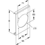 HKL - Geräteblende für Geräteeinbaukanal Deckelabschnitt cws 1f. HKLD1P1/150.6 gelocht