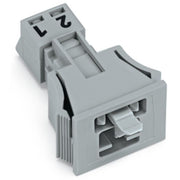 WAGO - Geräteanschluss für steckbare Gebäudeinstallation Snap-In-Stecker 890-752 2-polig,Kod. B,grau − 50 Stück