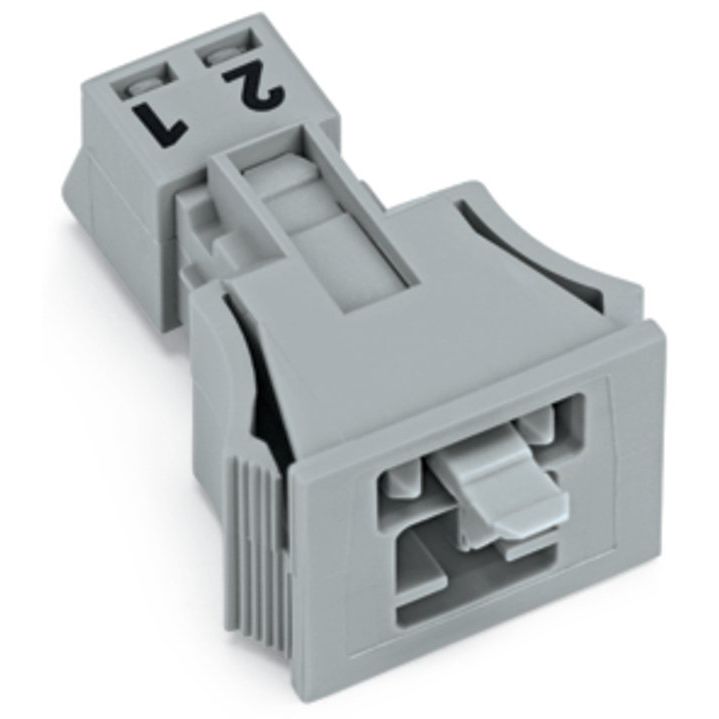 WAGO - Geräteanschluss für steckbare Gebäudeinstallation Snap-In-Stecker 890-752 2-polig,Kod. B,grau − 50 Stück
