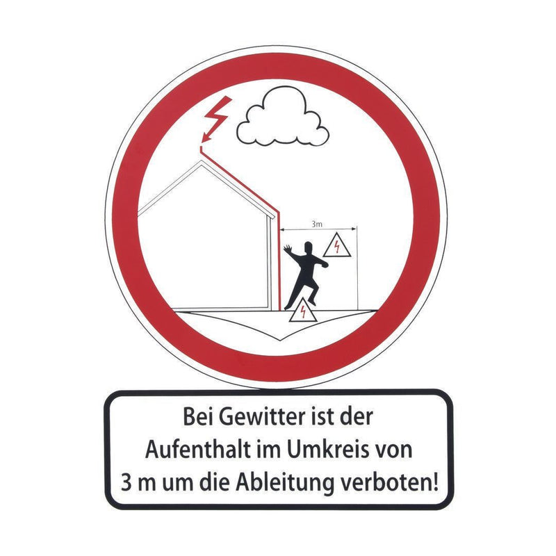 DEHN - Zubehör/Ersatzteile für Erdung und Blitzschutz Hinweisschild 210x297 Al HWS297X210AGU#480699 (Bei Gewitter is...)