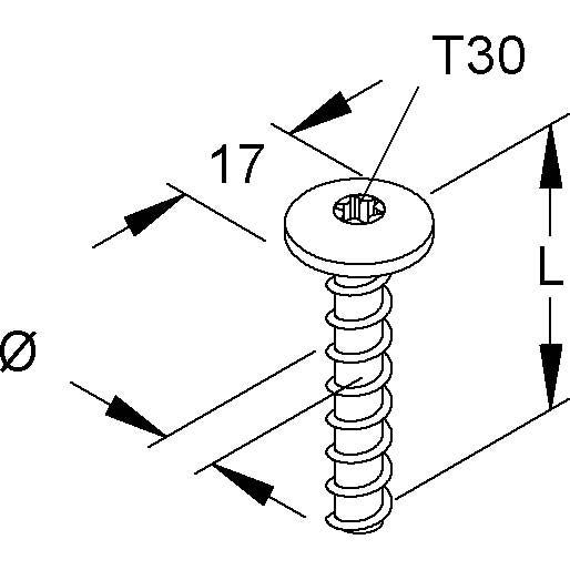 Niedax - Betonschraube Schraubanker NSA 7.5X40/FKG-T30 V − 100 Stück