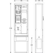 uesa - Zähler-Komplettschrank Zähleranschlußsäule ZAS-S-1-1MP ENSO 2100x590x320mm