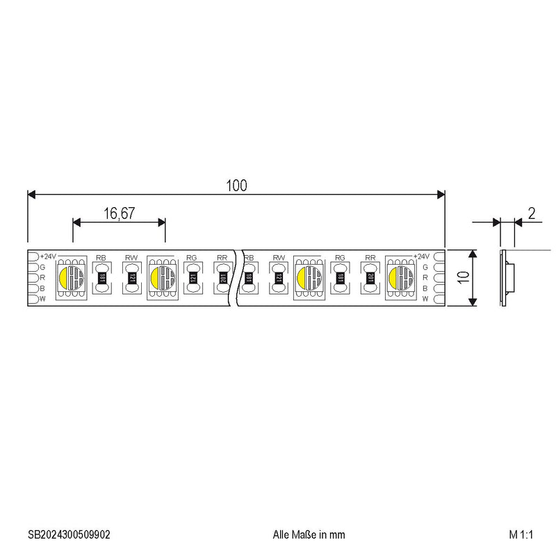 EVN Lichttechnik - Lichtschlauch/-band LED-Strip 24V SB2024150509902 5m RGBW