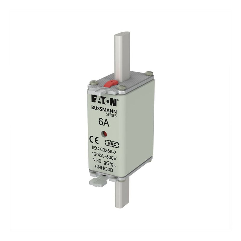 Eaton - Messersicherung Sicherungseinsatz Nieders. NH FUSE 6A#6NHG0B 6A AC 500V 120kA − 3 Stück