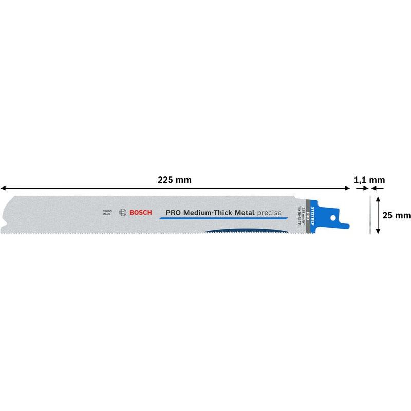 Bosch - Säbelsägeblatt PRO Medium-Thick Metal 2608658994VE(5) precise S1137BEF − 5 Packung