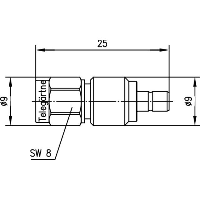 Telegärtner - Koax-Kupplung Adapter SMA-SMB (M-M) 100024806 50Ohm − 5 Stück