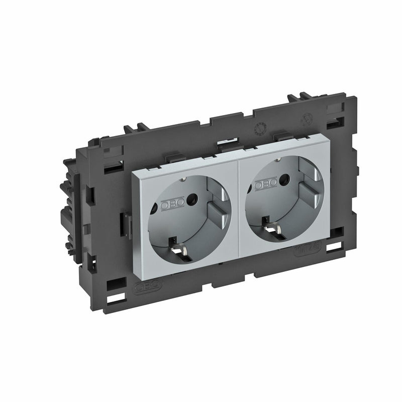 OBO Bettermann - Steckdose 0 Grad, 2-fach STD-D0C8 AL2 250V,10/16A,Schutzk