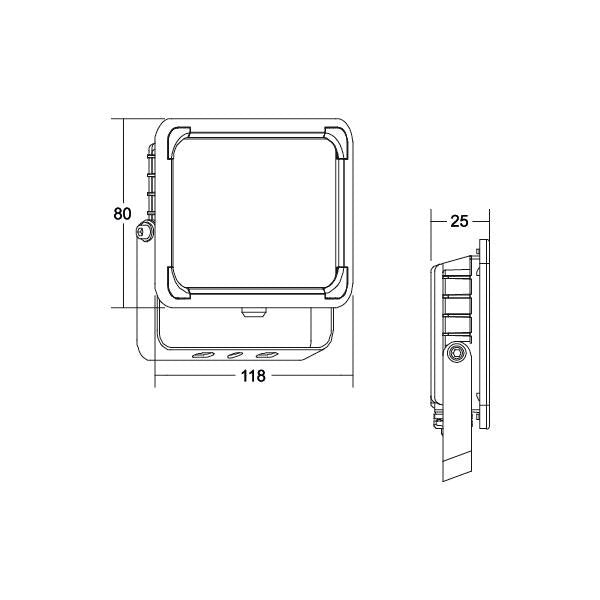 Brumberg Leuchten - Decken-/Wandleuchte LED-Fluter 60812183 20W, 3000K, sw