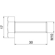 OBO Bettermann - Maschinenschraube/Bolzen Sechskantschraube SKS 10x30 A4 M10x30 − 20 Stück