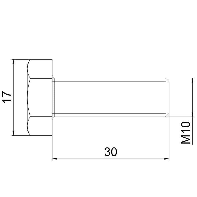 OBO Bettermann - Maschinenschraube/Bolzen Sechskantschraube SKS 10x30 A4 M10x30 − 20 Stück
