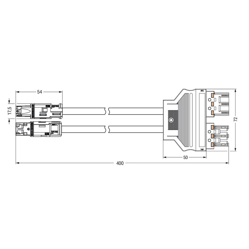 WAGO GmbH & Co. KG - Konfektionierte Leitung für steckbare Gebäudeinstallation konfektionierte Y-Leitung 774-5001/103-000 Eca,Kod. A/S,sw