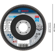 Bosch - Trenn-/Schleifscheibe PRO X571 2608607323 Fächerschleifscheibe