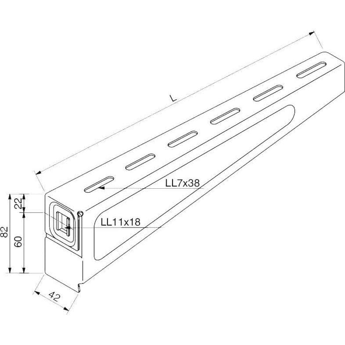 Rico - Ausleger für Kabeltragsystem Ausleger 15B3-100-V 100mm 1,5 kN − 1 Stück
