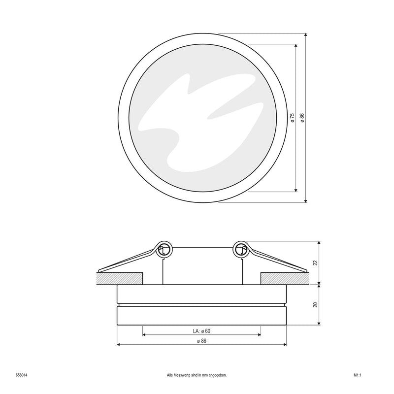 EVN Lichttechnik - Downlight/Strahler/Flutlicht NV EB-Leuchte 658 014 alu-sat 12V 35W max. IP65