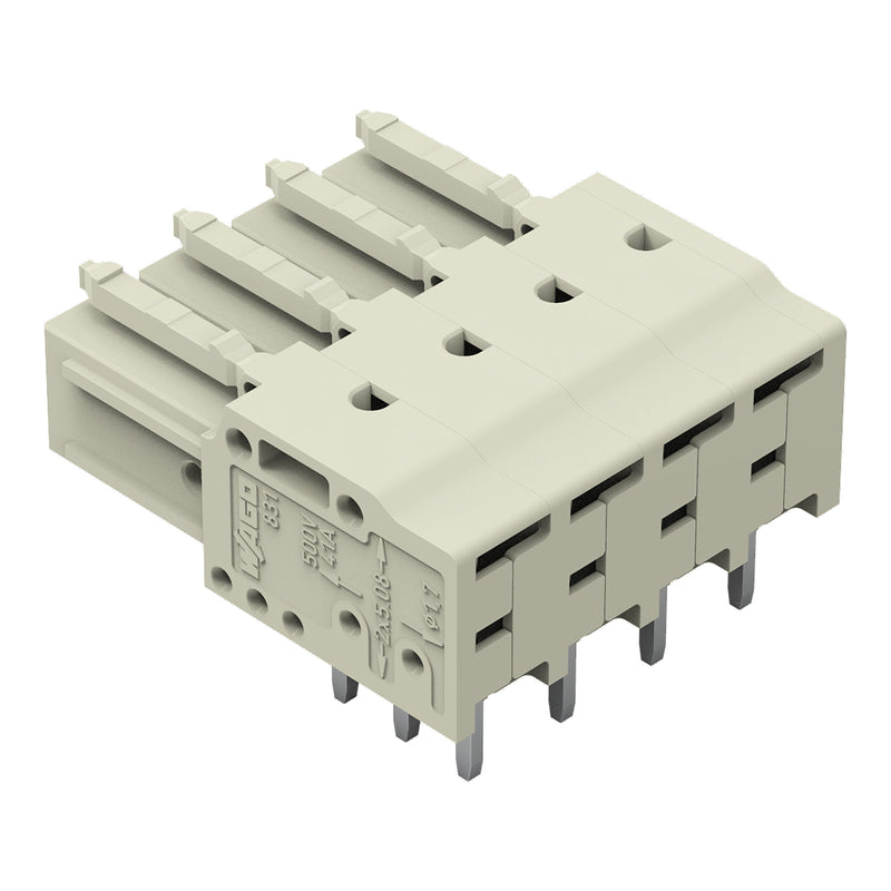 WAGO GmbH & Co. KG - Leiterplattensteckverbinder THTFederleiste abgewinkelt 831-3524 Maß 7,62mm,lgr − 24 Stück