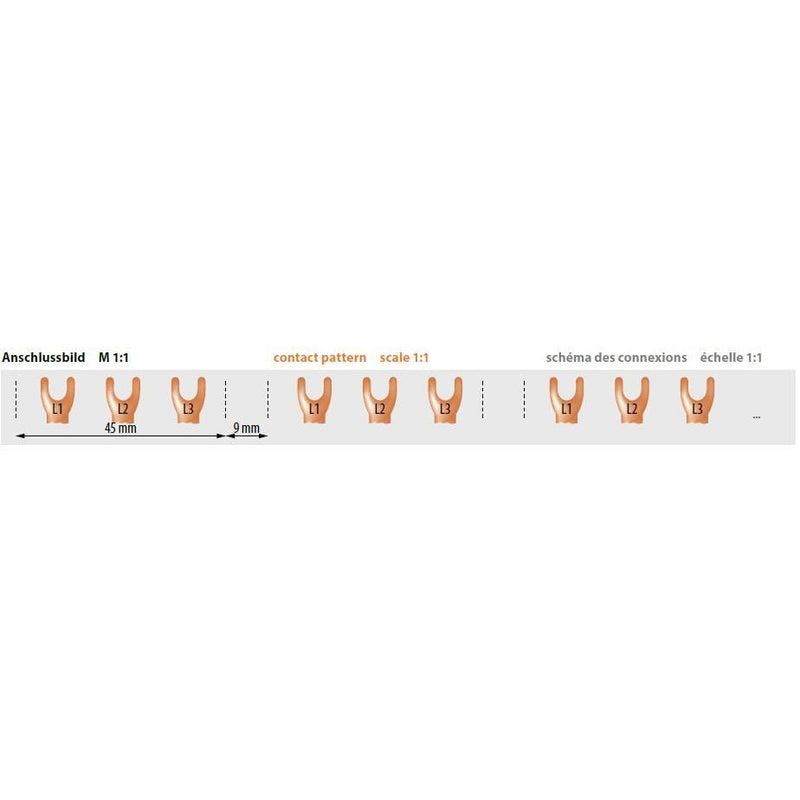 Pollmann - Phasenschiene G-3L-MS-2-45 G-3L-MS-2-45+9-14 SO +9-14 SO − 10 Stück