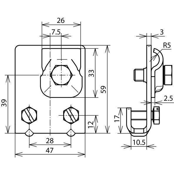 DEHN - Anschlussklemme für Blitzschutz Falzklemme FKKB610KBF0710CU Cu 0,7-10mm