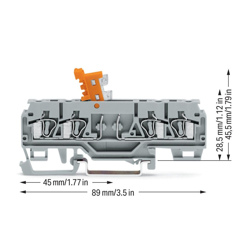 WAGO - Trenn- und Messtrenn-Reihenklemme Trenn u. Messklemme 280-874 0,08-2,5mmq grau