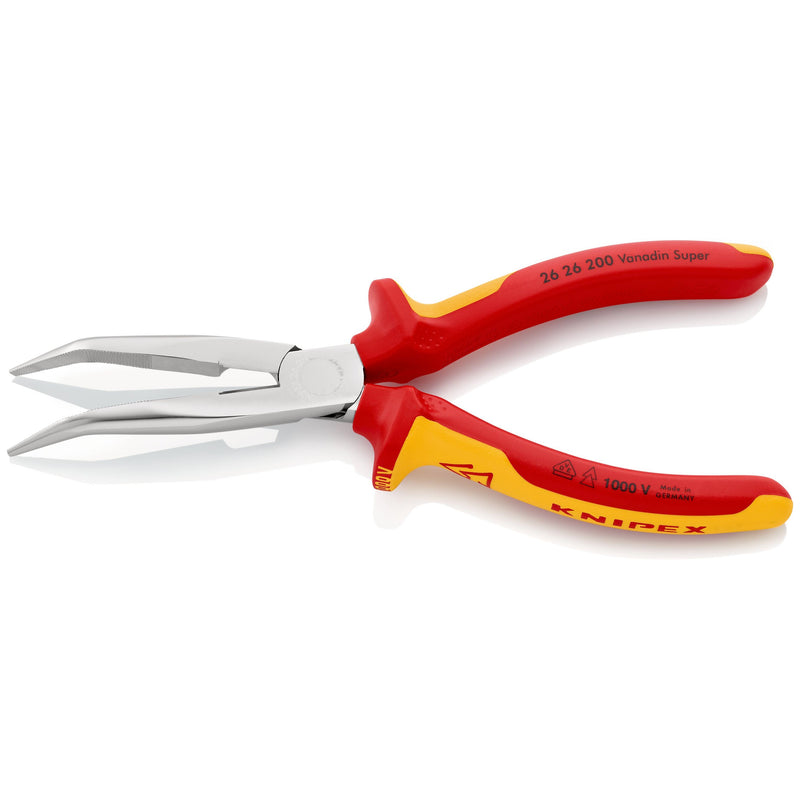 Knipex - Flachzange Flachrundzange 26 200 mit Schneide, 200mm
