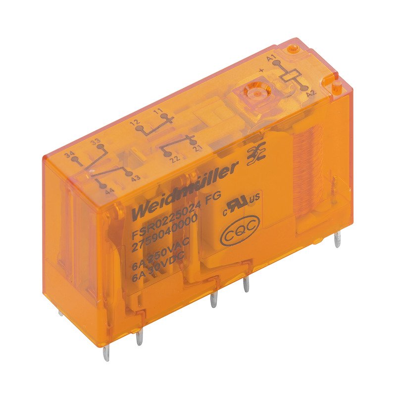 Weidmüller - Schaltrelais Miniatur-Industrierelais FSR0225024 FG 24VDC 10% 2Ö2S − 5 Stück