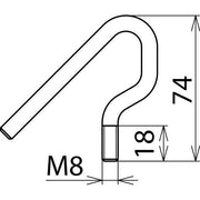 DEHN - Zubehör/Ersatzteile für Sicherheitsgeräte Haken-Elektrode EL M8 H PHE m. Gewinde M8