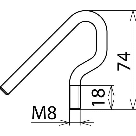 DEHN - Zubehör/Ersatzteile für Sicherheitsgeräte Haken-Elektrode EL M8 H PHE m. Gewinde M8