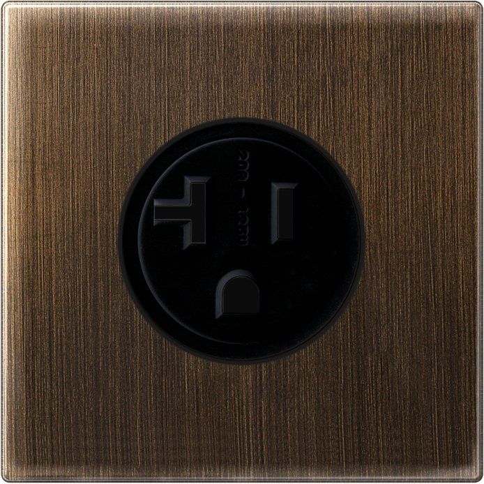 Jung - Steckdose US-Norm NEMA ME 2521-20 AT 20A 125V, Me. antik