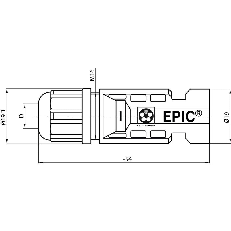Lapp Zubehör - Rundsteckverbinder, feldkonfektionierbar (Industriesteckverbinder) EPIC-SOLAR-4-M-4-...-6qmm 44428262 − 100 Stück