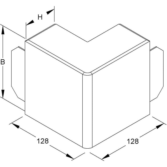 HKL - Außeneck für Leitungsführungskanal Außeneck rws A60150.3 − 5 Stück
