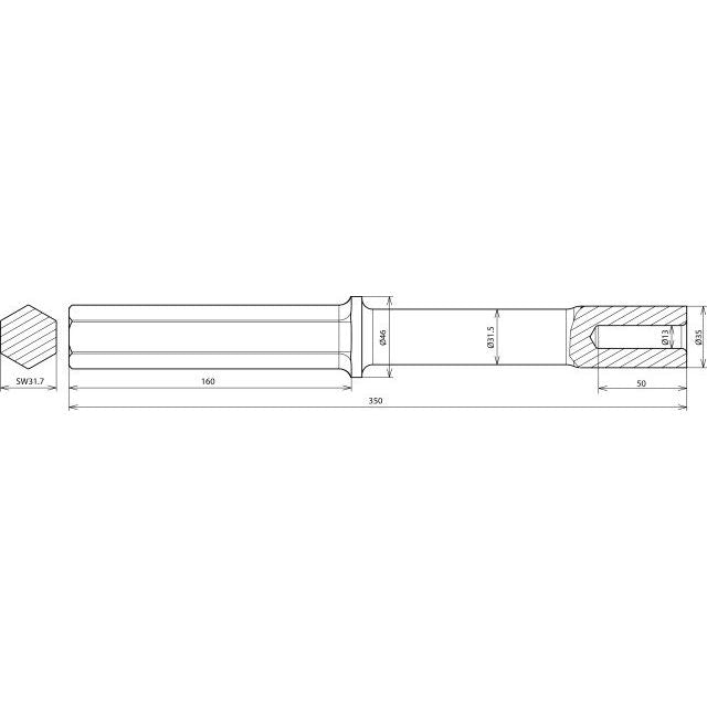 DEHN - Einschlaghilfe für Stab-/Tiefenerder Hammereinsatz HETE20SW32VHACSTBLAN f. TE D 20mm L 300mm